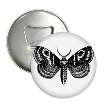 Imagem de Borboleta preta com padrão simples abridor de garrafas ímã de geladeira emblema multifuncional