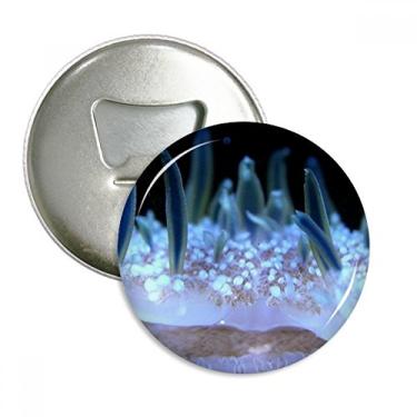 Imagem de Ocean Blue Medusa Ciência Natureza Abridor de Garrafas Imã de Geladeira Emblema Multifuncional