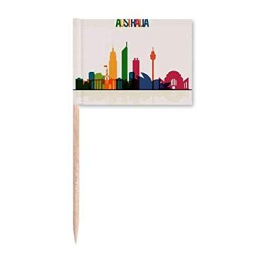 Imagem de Arranha-céus da cidade da Austrália, delineador de palito, bandeiras marcadoras para decoração de festa