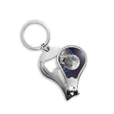 Imagem de Cortador de unha azul planeta branco abridor de chave tesoura
