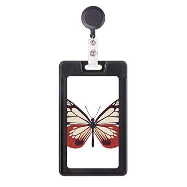 Imagem de Espécime de borboleta em rosa pálido e vermelho crachá carretel capa de cartão retrátil