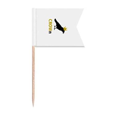 Imagem de Coroa de corvo animal asa art déco presente moda palito bandeiras marcadoras para bolo festa comida prato queijo