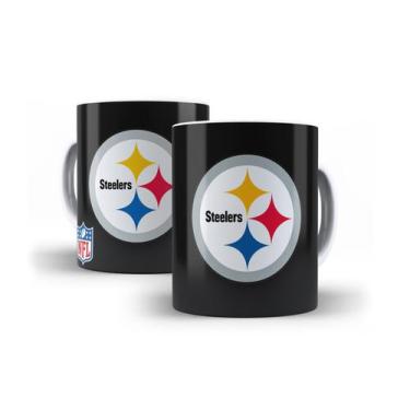 Imagem de Caneca Branca Porcelana Pittsburgh Steelers Nfl Futebol Americano + Ca