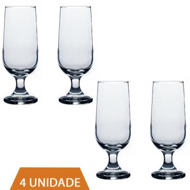 Imagem de Jogo 4 Copos Taça de Vidro Chopp Hannover 300ml Casa Linda