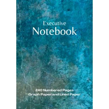 Imagem de Executive Graph Paper Notebook: Project Workbook with 240 Numbered Pages Ruled Line Dot Journal Paper and 5x5 Graph Paper | 7" x 10" Executive Size | PLUS Contacts Pages | For Ideas, Notes, Sketches