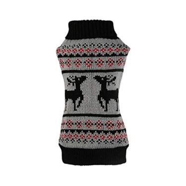 Imagem de Suéter de Natal para cachorro POPETPOP Suéter de inverno de tricô roupas quentes para filhotes de cachorro