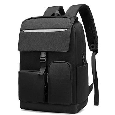 Imagem de Mochila escolar retrô durável, mochila da moda, mochila casual leve, movimento de lazer ao ar livre, turismo ao ar livre, bolsa masculina e feminina de alta capacidade ao ar livre, preta