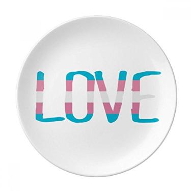 Imagem de Amor Transgênero LGBT Placa de suporte decorativa de porcelana Salver Prato de jantar