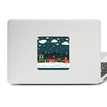 Imagem de Adesivo de vinil para laptop com floco de neve e nuvem para casa na árvore