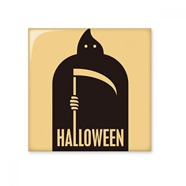 Imagem de Azrael preto de Halloween Azrael decalque brilhante de pedra adornada de tijolos vitrificados