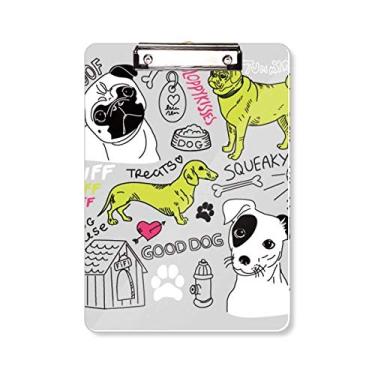Imagem de Desenho de cachorro desenho animado estampa de ilustração de brinquedo prancheta pasta bloco de escrita placa de suporte A4
