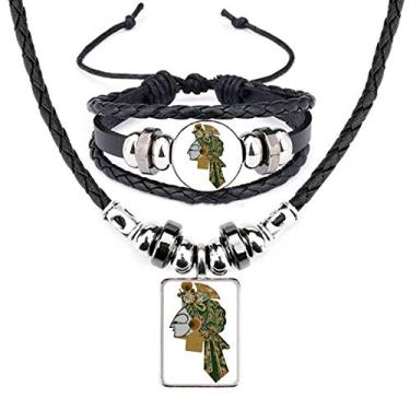 Imagem de Conjunto de joias de pulseira de couro com desenho de cabeça de brinquedo chinesa Shadow