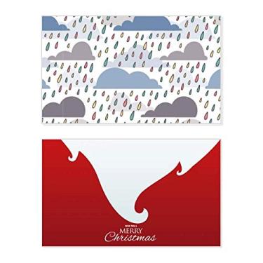 Imagem de Cloud Rain Weather Drip Pattern Holiday Merry Christmas Parabéns Card Christmas Letter Message