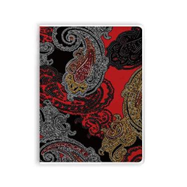 Imagem de Caderno com estampa de nuvens abstratas e flores amarelas vermelhas