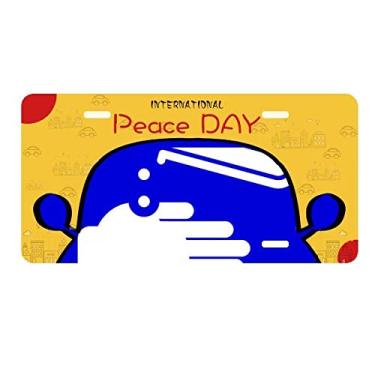 Imagem de DIYthinker Corrosion Blue Square Aviso Mark Placa Etiqueta Decoração de Carro Dia da Paz
