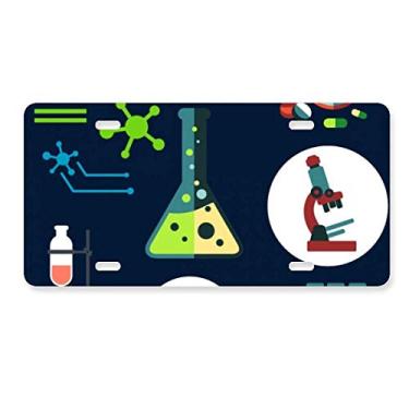 Imagem de DIYthinker Tubo de teste cônico de química placa de licença decoração de aço inoxidável para automóvel