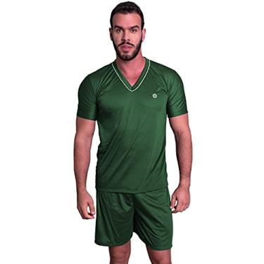 Imagem de Pijama MVB Modas Masculino Adulto Curto Verão (M, Verde)