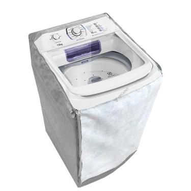 Imagem de Capa Maquina de Lavar Eletrolux 11kg 12kg 13kg 15kg 16kg 17kg Ziper Cinza