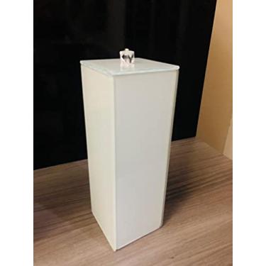 Imagem de Porta Escovas de Dente Branco de Vidro com Tampa Lavabo Banheiro