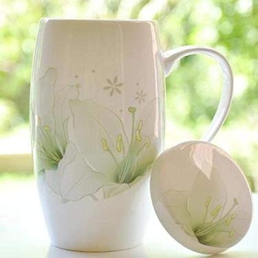 Imagem de Copo Caneca Boutique Hotel Cafeteria Luxuosa 9 Cores Opcional 700ML Caneca De Alta Capacidade Com Tampa Simples Bone China Copo Bebedor Criativo Copo Escritório Feminino Cerâmico M 700ml,A,700ml,P