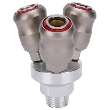 Imagem de Acoplador Rápido de 3 Vias Acoplador Rápido de 3 Vias Coletor de Ar Redondo Rosca Fêmea Compressor de Ar Conexão Rápida para Troca Industrial, Encaixe de Tubo de Mangueira