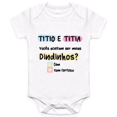 Imagem de Body Infantil Convite Padrinhos - Madrinha - Titia E Titio - Koupes