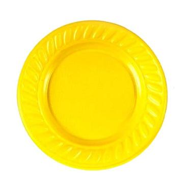 Imagem de Prato de Plástico Descartável Amarelo 15cm - 10 Unidades
