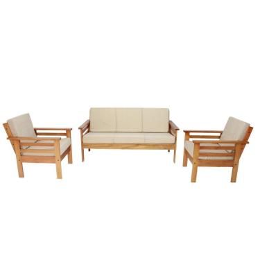 Imagem de Sofá de Madeira Maciça 3 lugares e 2 Poltronas
