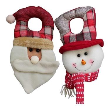 Imagem de Kit Dupla De Enfeites De Porta Decoração Natal Feltro Pendente