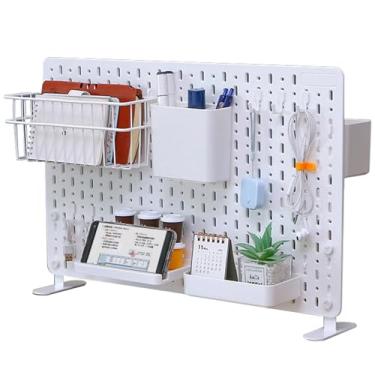 Imagem de Painel Porta-Ferramentas Pegboard de armazenamento vertical de mesa, pegboard de altura ajustável, pegboard de mesa de escritório (Color : Black, Size : 56cm*36cm*0.6cm)