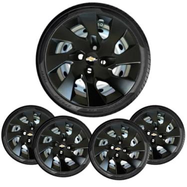 Imagem de Jogo 4 calotas aro 13 Celta Corsa Classic preto fosco