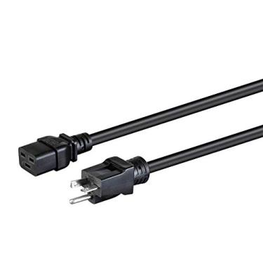 Imagem de Monoprice Cabo de extensão resistente – 1,8 m – Preto | IEC 60320 C19 para NEMA 5-20P, 12AWG, 20A, Sjt, 125V
