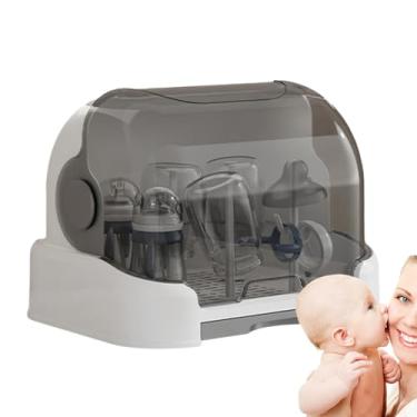 Imagem de Siopob Rack de secagem para mamadeiras, caixa de armazenamento de mamadeiras para crianças,Armazenamento de garrafas à prova de poeira com tampa - Caixa de armazenamento de garrafas infantis com boa