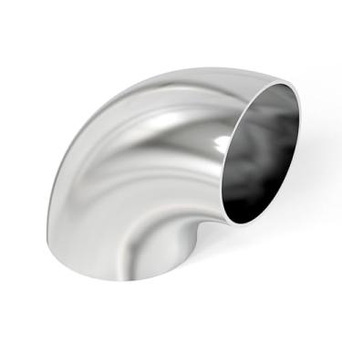 Imagem de TAISHER 1 peça de cotovelo curvado de aço inoxidável 304 de 90 graus - espessura de parede de 16GA/0,065", para cotovelo de exaustão modificado automático, corrimão de escada, sistema de escape.
