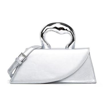 Imagem de Bolsa tiracolo pequena prata Y2K bolsa noturna feminina - Hobo Shoulder Tote Bag 2025, B, prata, One Size