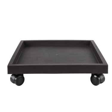 Imagem de NAZKAEN Disco quadrado de 24 cm com rodas, suporte de plantador de rodas resistente para plantas em vasos, bandeja de base de rolo de porta-copos com rodízios, suporte para vaso de flores para ambientes internos e externos