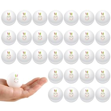 Imagem de PDFans 30 bolas de pingue-pongue de coelho da Páscoa, bolas de tênis de mesa de coelhinho de 3,57 cm, bolas de pingue-pongue de cerveja para caça de Páscoa divertida, enchimentos de cesta de Páscoa,