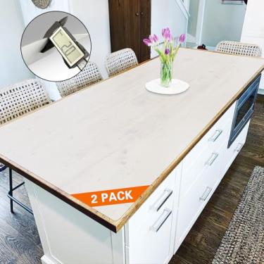 Imagem de Pacote com 2 tapetes de silicone para bancada de cozinha de 120 x 60 cm, protetor de bancada antiderrapante resistente ao calor de 2 mm de espessura, tapetes duráveis à prova d'água para bancadas de