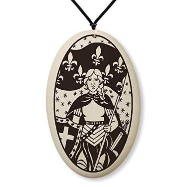 Imagem de Touchstone Pottery Medalha de Santa Joana d'Arc em cordão trançado | Patrono da França, soldados, mulheres militares e cativas, Cerâmica, Não é tipo de pedra
