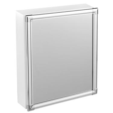 Imagem de Armário Plástico Branco com Perfil de Alumínio de Sobrepor 36 X 45 X 11 Cm Al42 Branco