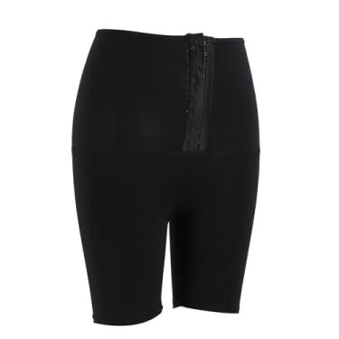 Imagem de Calças de Ioga de Cintura Alta de Couro PU, Calças Curtas de Suor de Sauna para Levantamento de Quadril, Abdominais, Flexíveis e de Suporte para Mulheres, Com Máximo Conforto (XL)