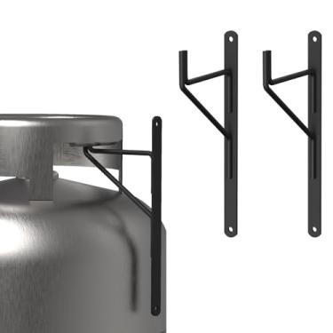 Imagem de UNIDAS STORE, Kit 2 Suporte Suspenso Para Botijão De Gás Externo Preto UN