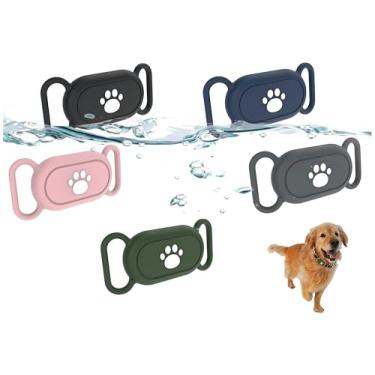 Imagem de Pacote com 5 suportes para coleira de cachorro compatível com Samsung Galaxy Smarttag 2, capa de silicone à prova d'água para Samsung Galaxy Smart Tag 2, capa antiarranhões para cães e gatos Smarttag2