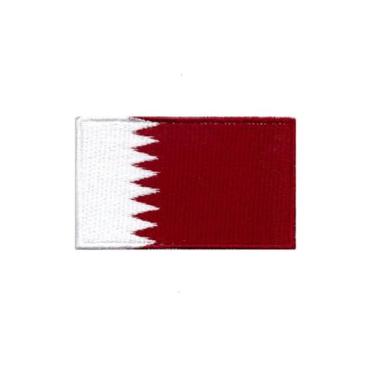 Imagem de Ruoming 1 PÇS (6,3 x 3,8 cm) Emblema de bandeira do Catar com ferro ou costurar bordado tático militar nacional Qatar