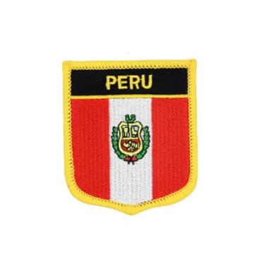 Imagem de Ruoming 1 PÇ Patch de bandeira do Peru bordado a ferro ou costurado, tático, militar, nacional do Peru