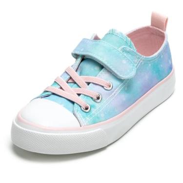 Imagem de Mesiiloly Tênis infantil de lona para meninas, sapatos casuais para caminhada, esportes, cano baixo, sapatos de lona, rosa, 16