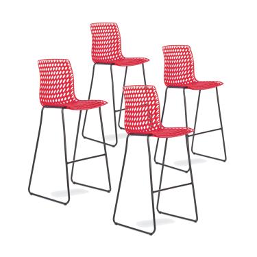 Imagem de Conjunto com 4 banquetas Moiré Red