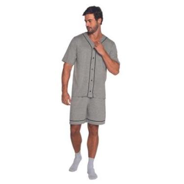 Imagem de Pijama Curto Lupo Com Botoes Cinza Tam. P-Masculino