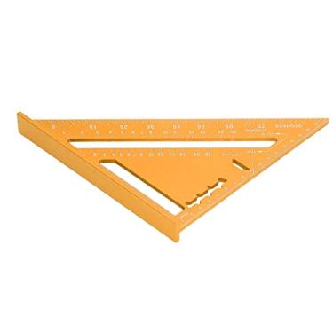 Imagem de Régua Triangular para Carpintaria de Precisão - Quadrado de Carpinteiro, Liga de Alumínio, Tinta Eletroforética, Escala Transparente - para Medições Eficientes e Precisas de