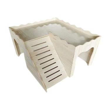 Imagem de IEUDNS Esconderijo de madeira para porquinhos-da-índia, gaiola para esconder hamster, brinquedo de escalada, casa para hamster, esconderijo para rato,